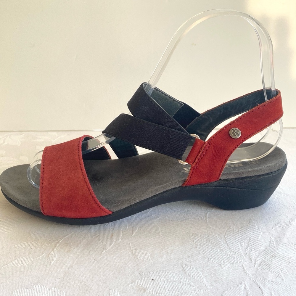 ROMIKA Red & Black Strappy Wedge Sandals Size 36